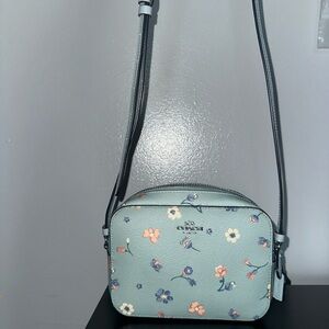 Coach Floral Crossbody Bag - Mint Green/Blue
